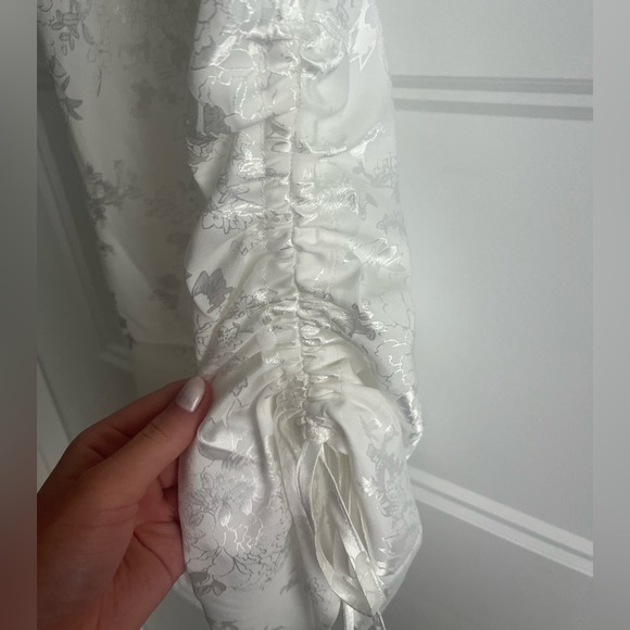 White Satin Mini Dress - Picture 3 of 4